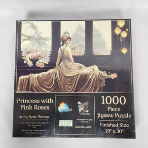 New Sunsout Puzzle Nene Thomas "Princess with‎ Pink Roses" Item 67821 - 19"x30"